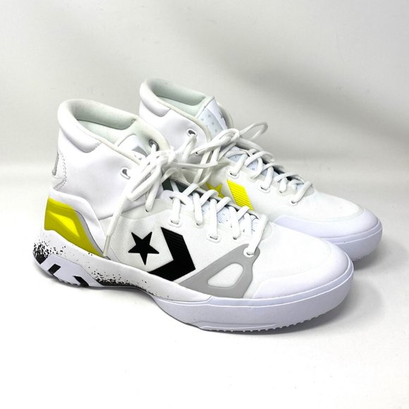 Converse G4 Hi Top White Black Lemon Venom Mesh Leather Sneakers Women's 169512C - Picture 3 of 8